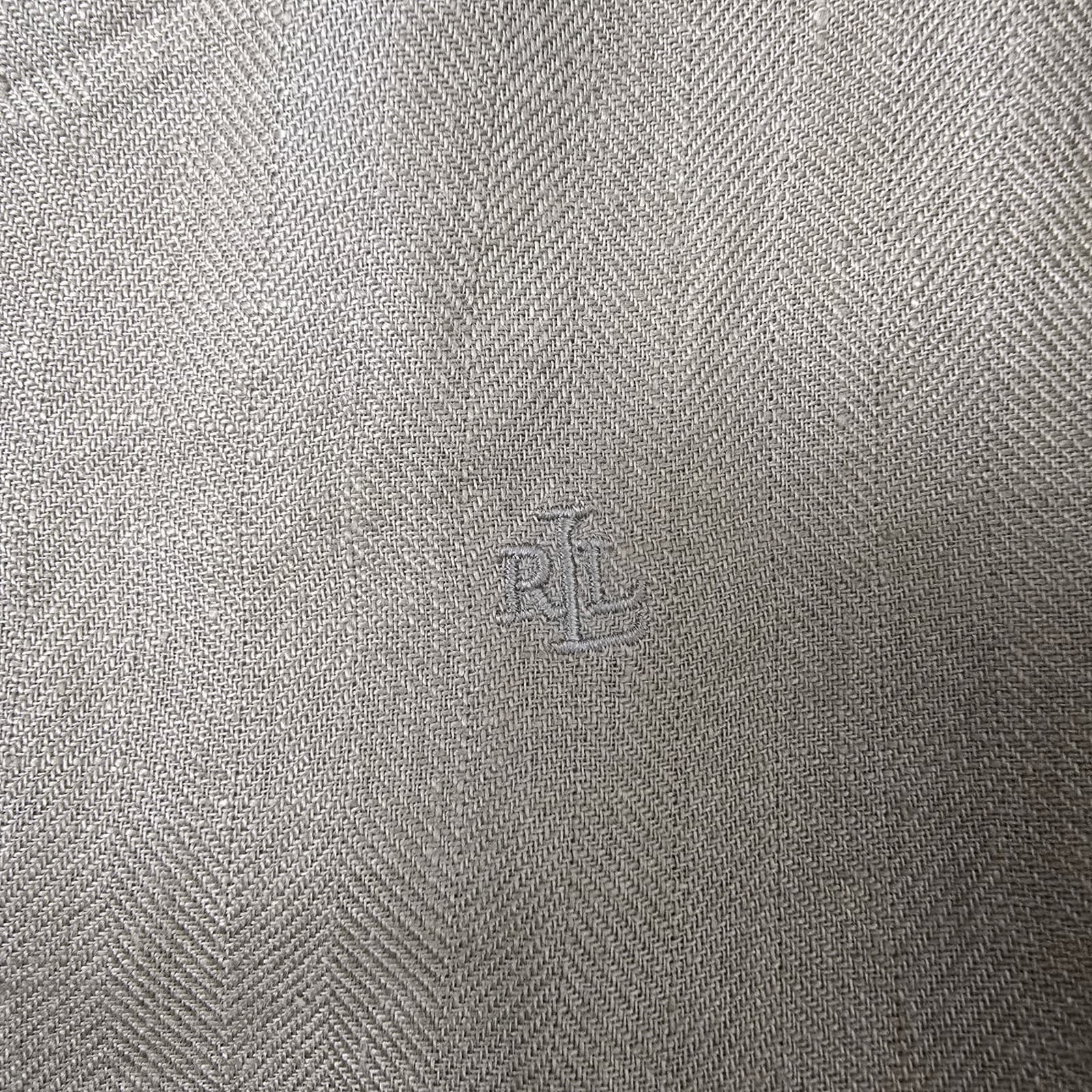 Lauren Ralph Lauren 100% Linen Brown Long Sleeve Button Down, Large - Thumbnail 8