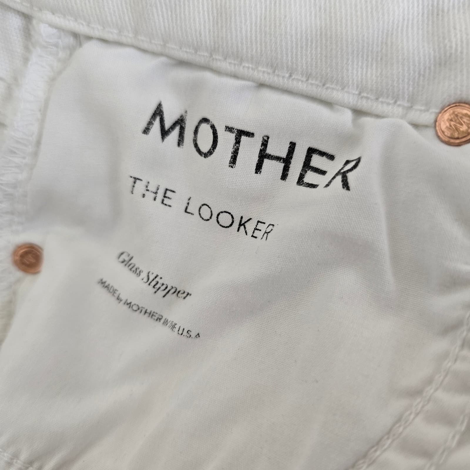 Mother Denim The Looker Crop Jeans in Glass Slipper White, Size 26 - Thumbnail 11