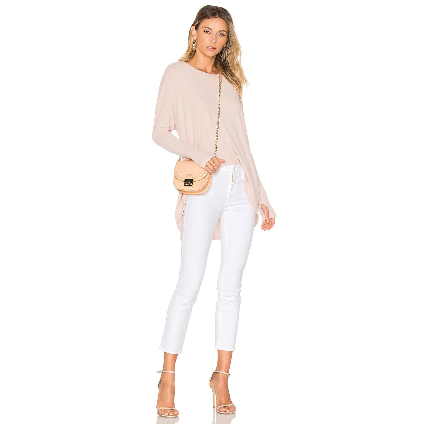 Mother Denim The Looker Crop Jeans in Glass Slipper White, Size 26 - Image 1