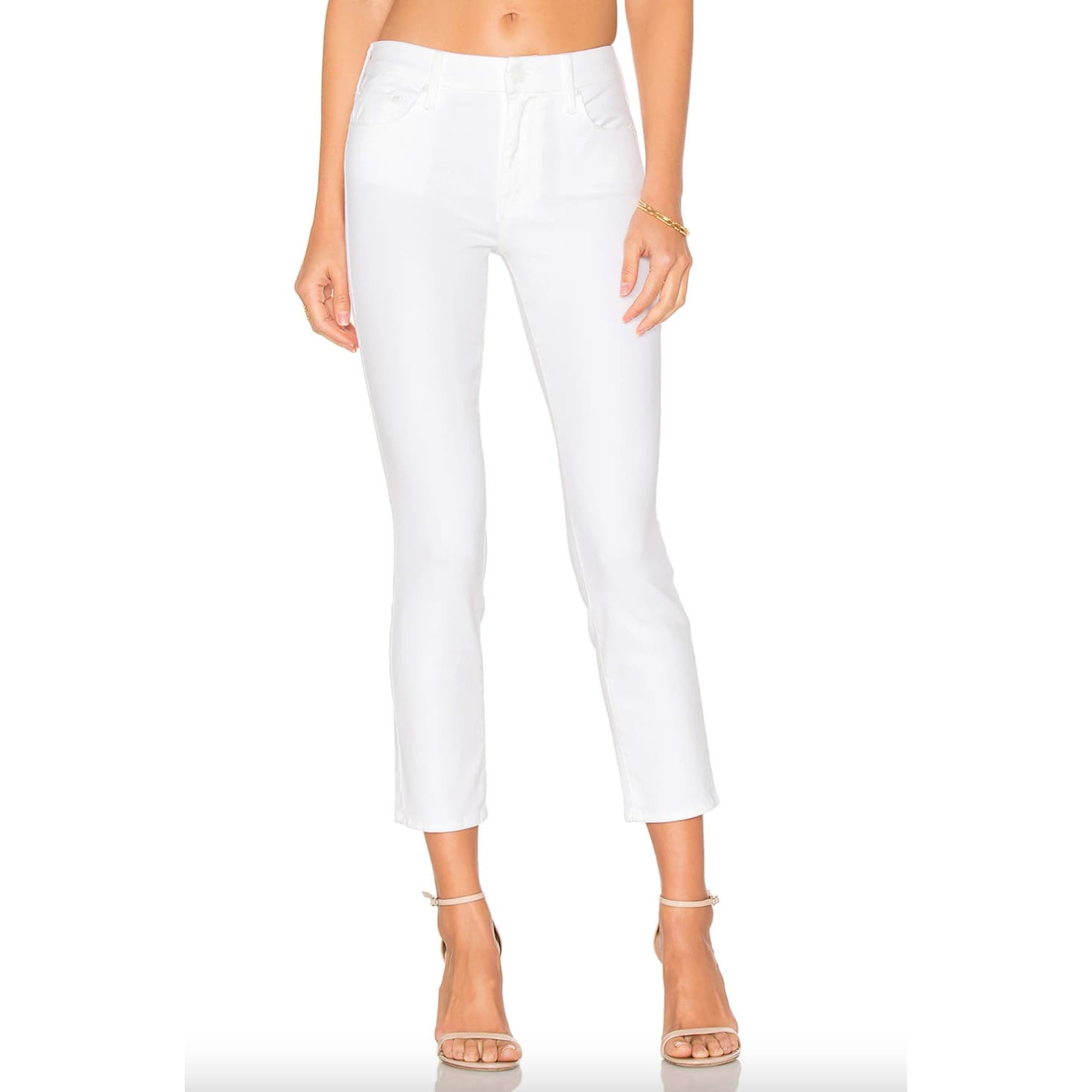 Mother Denim The Looker Crop Jeans in Glass Slipper White, Size 26 - Thumbnail 2