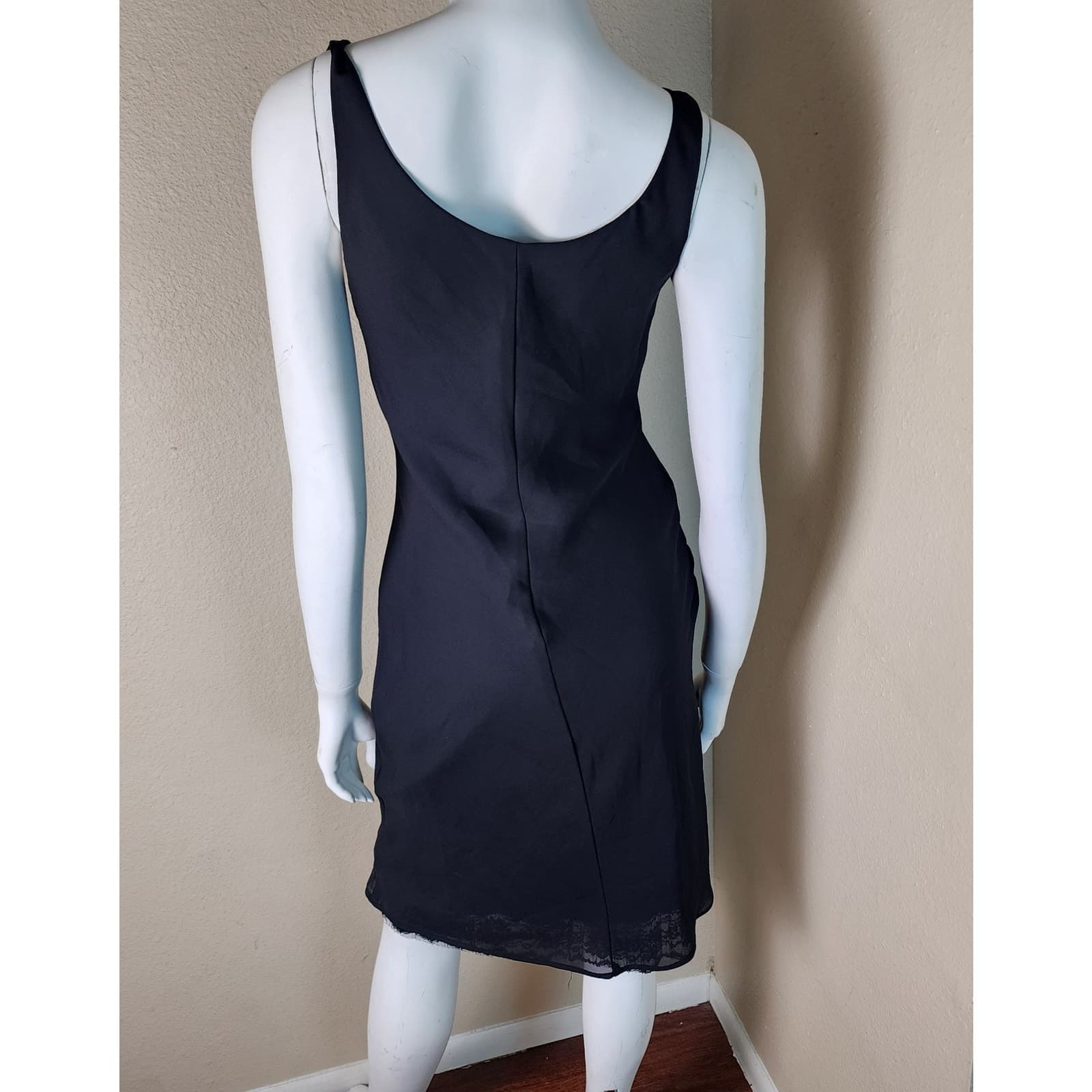 Jodi Kristopher 90s Y2K Vintage Knee Length Cowl Neck Sleeveless Peek A Boo Lace - Thumbnail 6