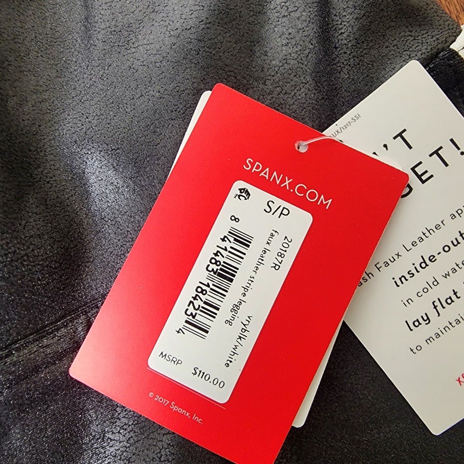 SPANX NWT Faux Leather Side Stripe Legging, Small - Thumbnail 9