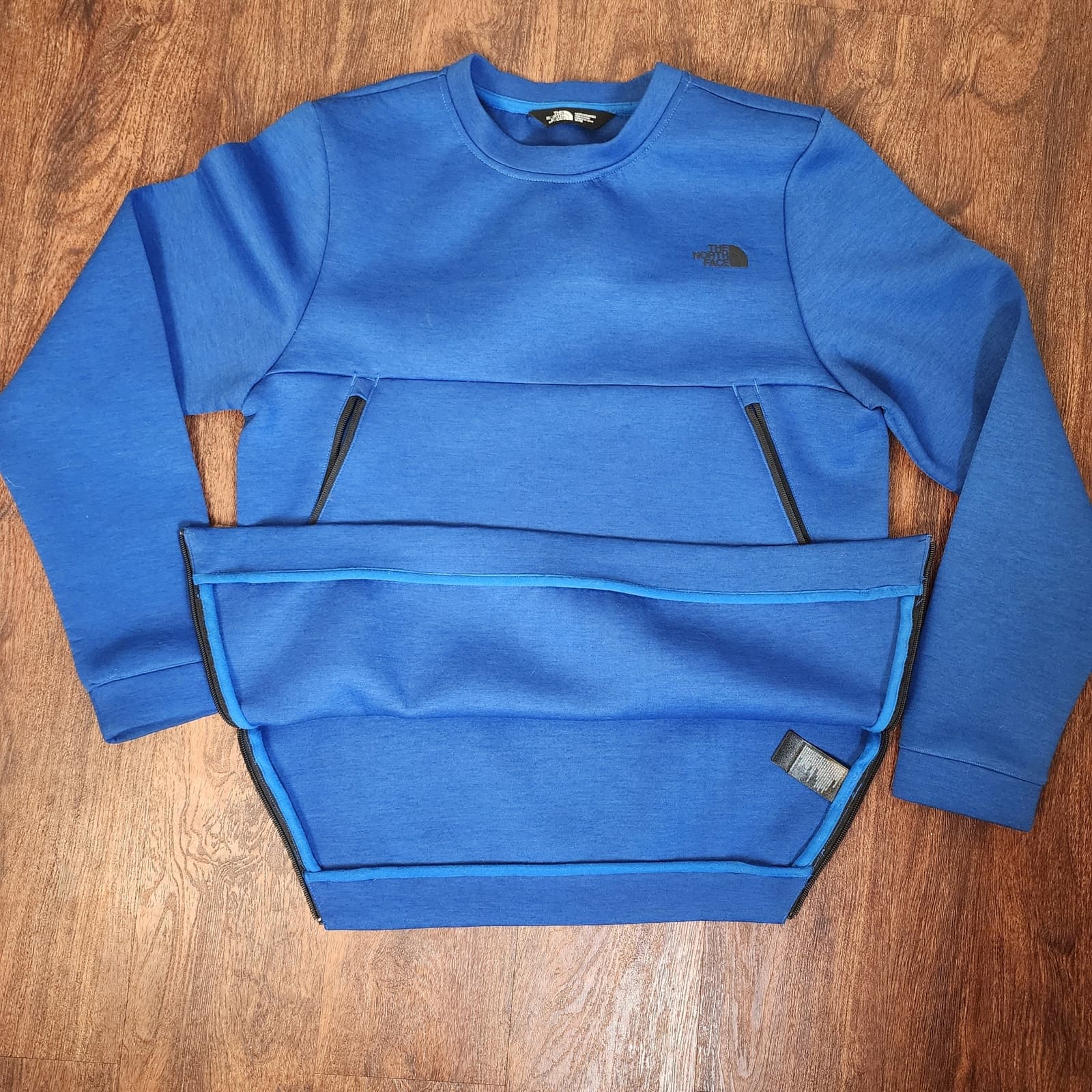 The North Face Rare HTF Men's Bayview Fleece Crew Sweater Zipper Pockets Medium - Thumbnail 2