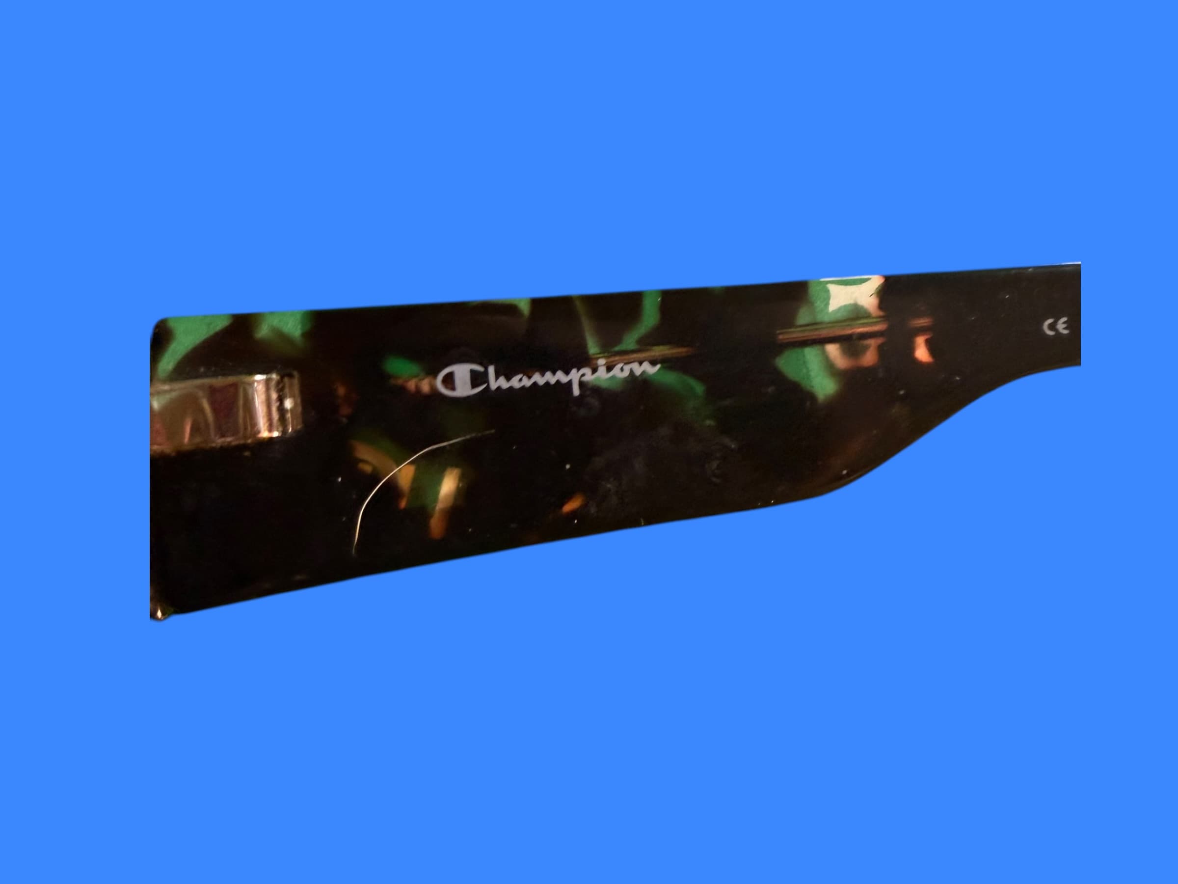 Champion Isaac Y2K Vintage Sunglasses Green Tortoise Shield Rectangular C02 - Thumbnail 8