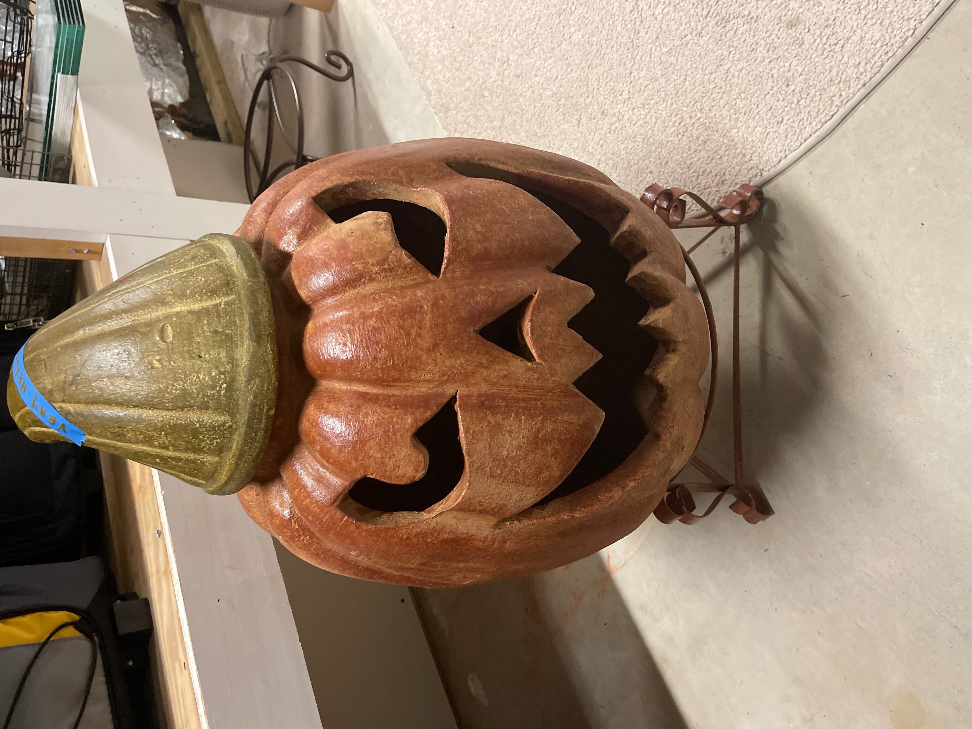 Large Ceramic Pumpkin with Stand - Image 1