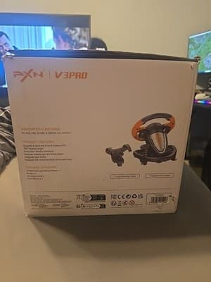 PXN V3II Pro Racing Car Gaming Steering Wheel with Pedals - Thumbnail 2