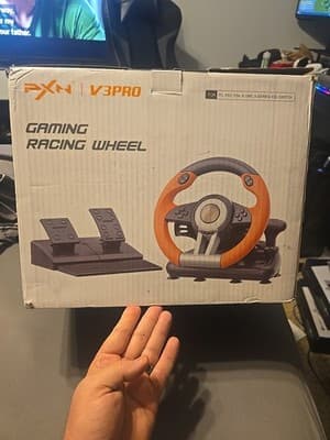 PXN V3II Pro Racing Car Gaming Steering Wheel with Pedals - Image 1