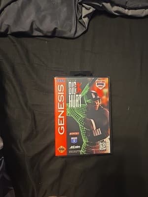 Frank Thomas Big Hurt Baseball (Sega Genesis, 1995) CIB including Baseball Card - Image 1