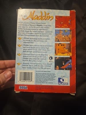 Disney's Aladdin (Sega Genesis, 1993) Tested Working Cardboard Box No Manual - Thumbnail 2