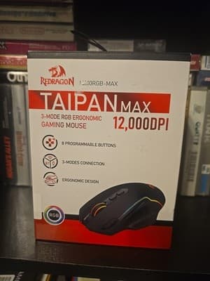 Redragon M810 MAX 3-Mode Wireless Gaming Mouse, 12000 DPI Black - Image 1