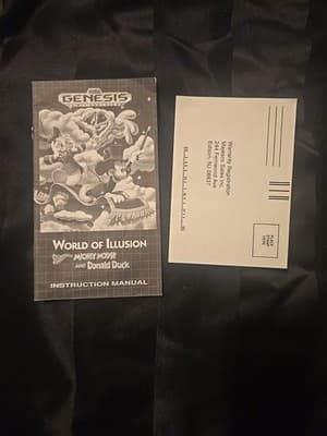 World of Illusion Sega Genesis Complete w/ Cardboard Box, Manual Game Tested - Thumbnail 6