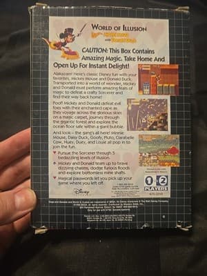World of Illusion Sega Genesis Complete w/ Cardboard Box, Manual Game Tested - Thumbnail 2