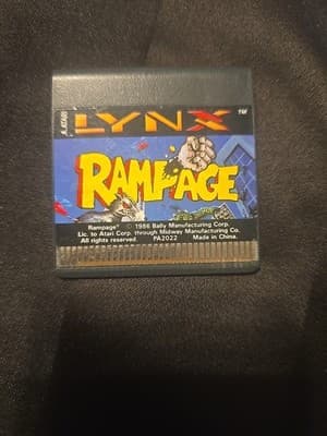 Atari Lynx Rampage Cartridge Tested Working - Image 1