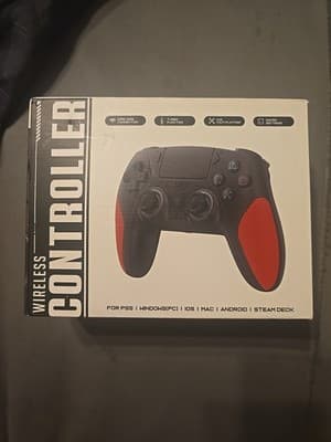 Wireless RGB Controler For PS5, PC, Steam Deck. Black And Red Tested Working - Image 1
