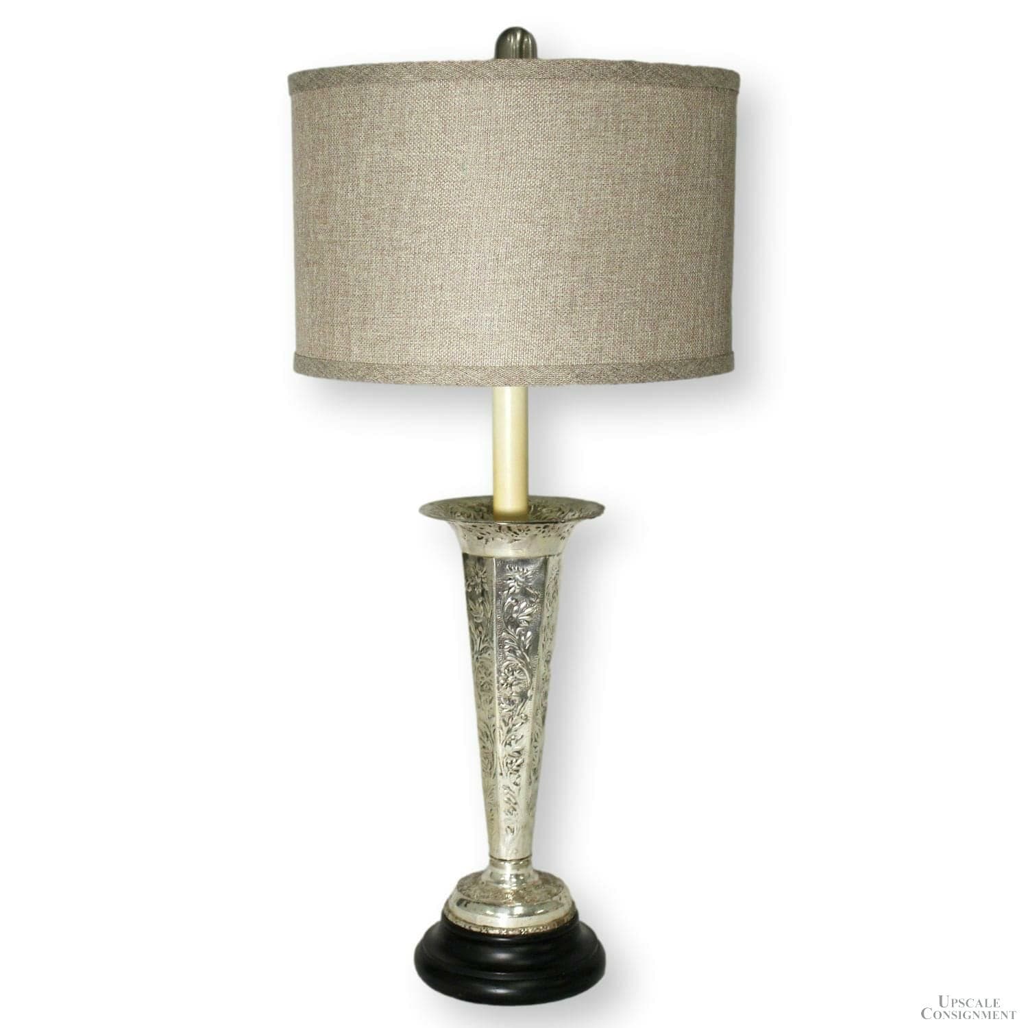 Frederick Cooper Silverplate Floral Relief Table Lamp - Image 1