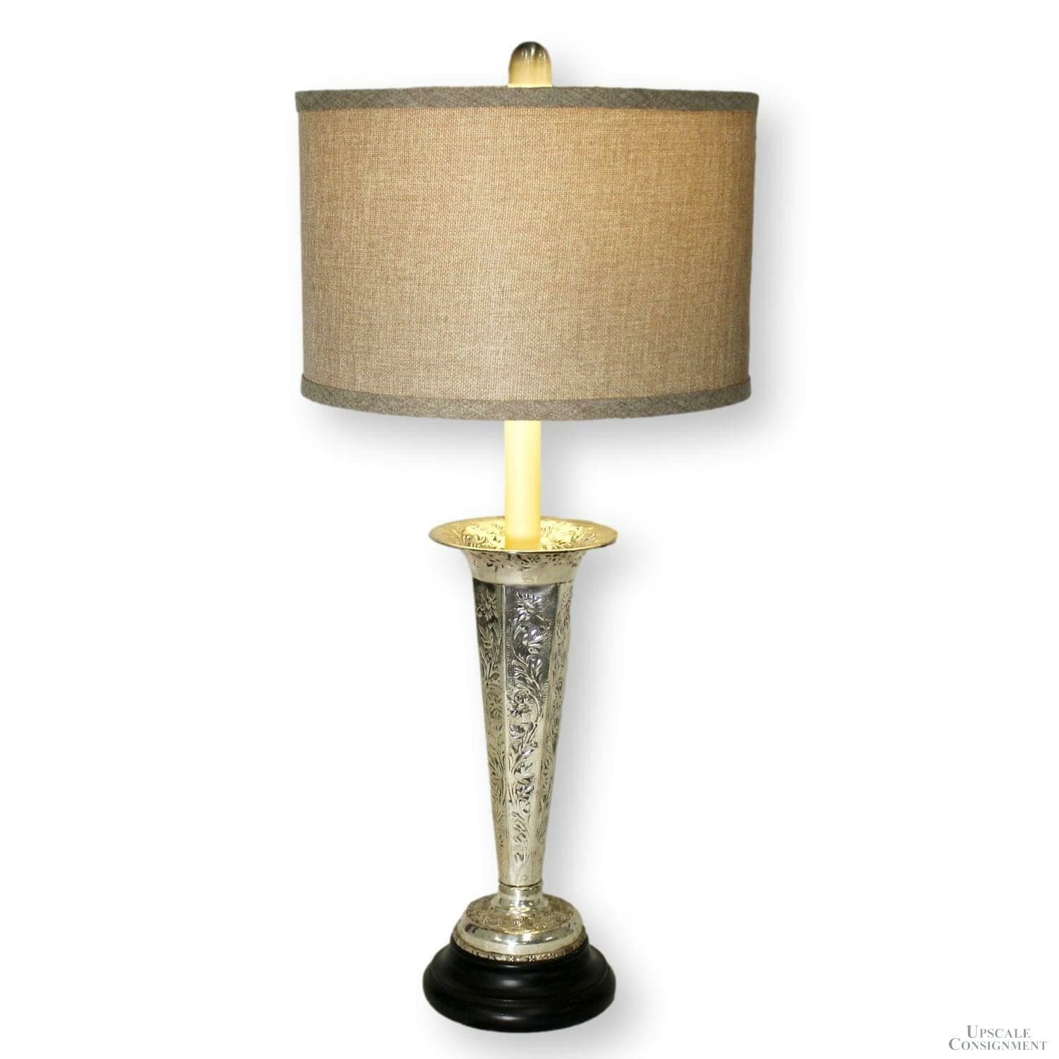 Frederick Cooper Silverplate Floral Relief Table Lamp - Thumbnail 2