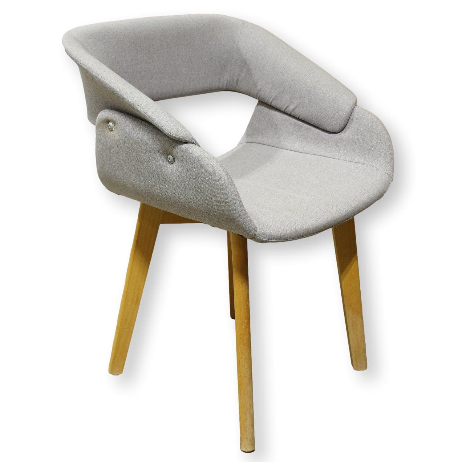 Grey Upholstered Stationary Desk Chair - Light Gray - Image 1