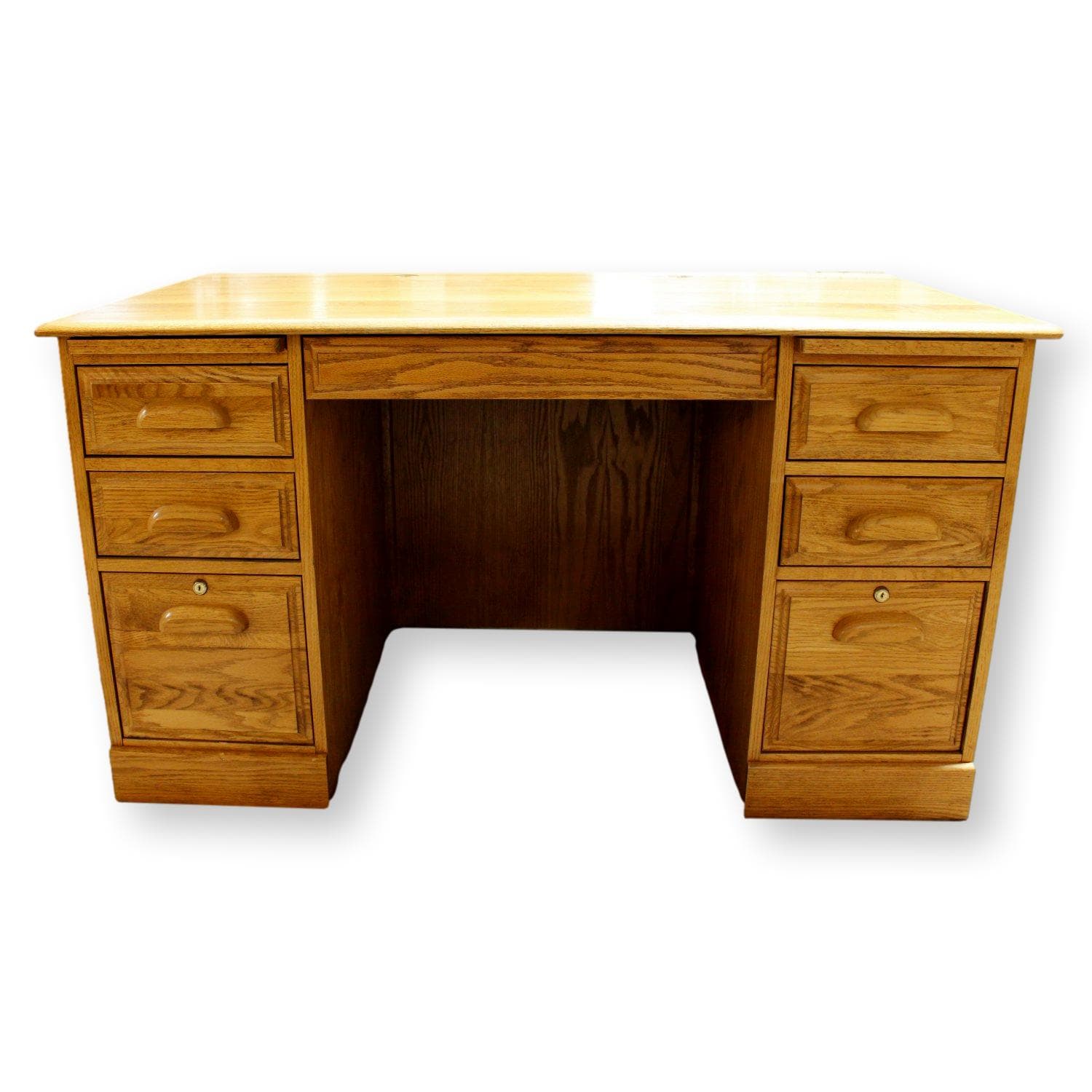 Oak Double Pedestal Desk - Image 1