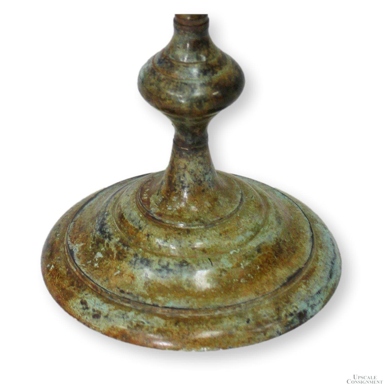 Verdigris Brass Candlestick Table Lamp - Thumbnail 3
