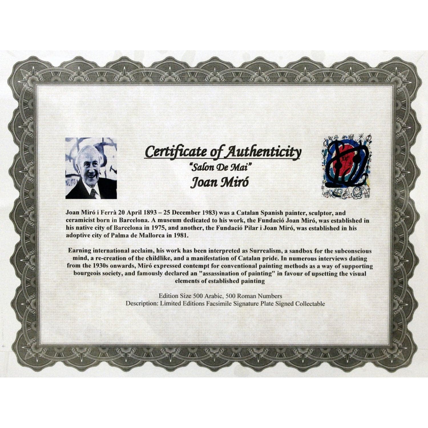 Gallery Framed Art Print 'Salon De Mai' By Miro - Thumbnail 3