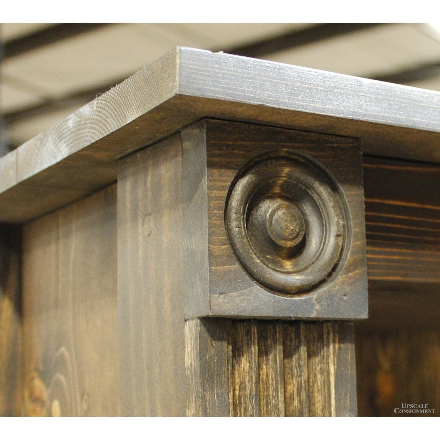 Dark Pine 3 Shelf Bookshelf - Smoky Finish - Thumbnail 3