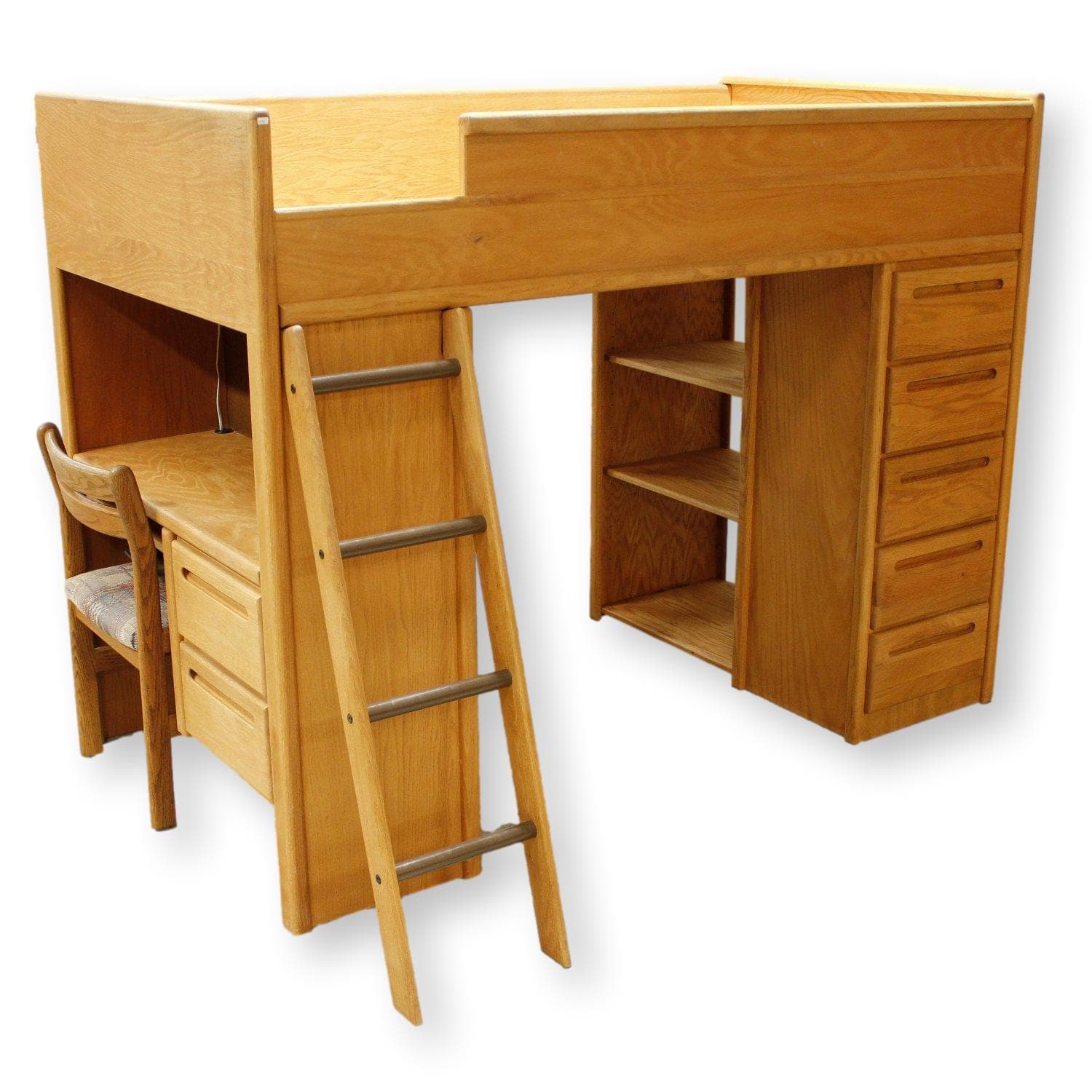 Oak Loft Bunk Bed w/Desk & Chair - Image 1