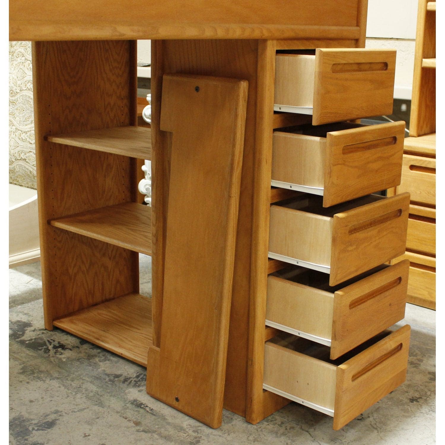 Oak Loft Bunk Bed w/Desk & Chair - Thumbnail 6