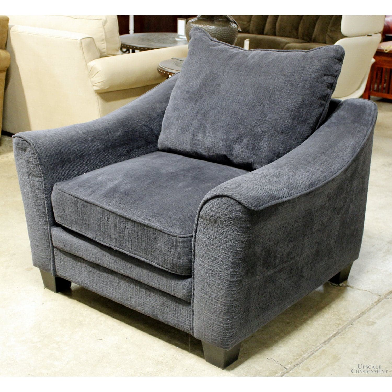 Haining Dark Blue Arm Chair - Dark Blue - Thumbnail 3