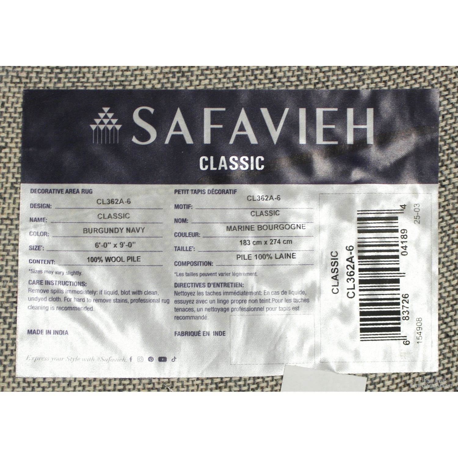 Safavieh 6' X 9' Burgundy & Navy Wool Area Rug - Thumbnail 4