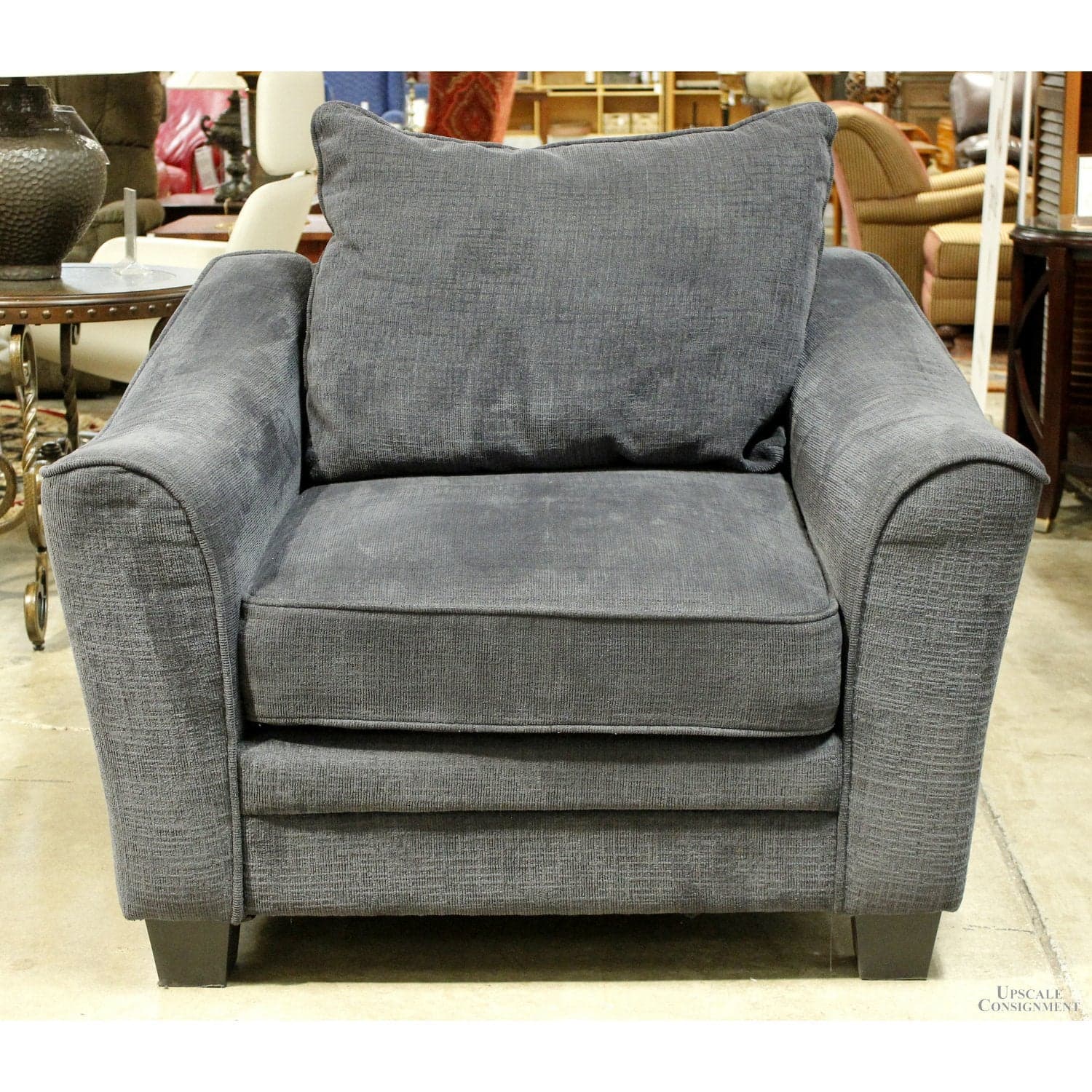 Haining Dark Blue Arm Chair - Dark Blue - Thumbnail 2