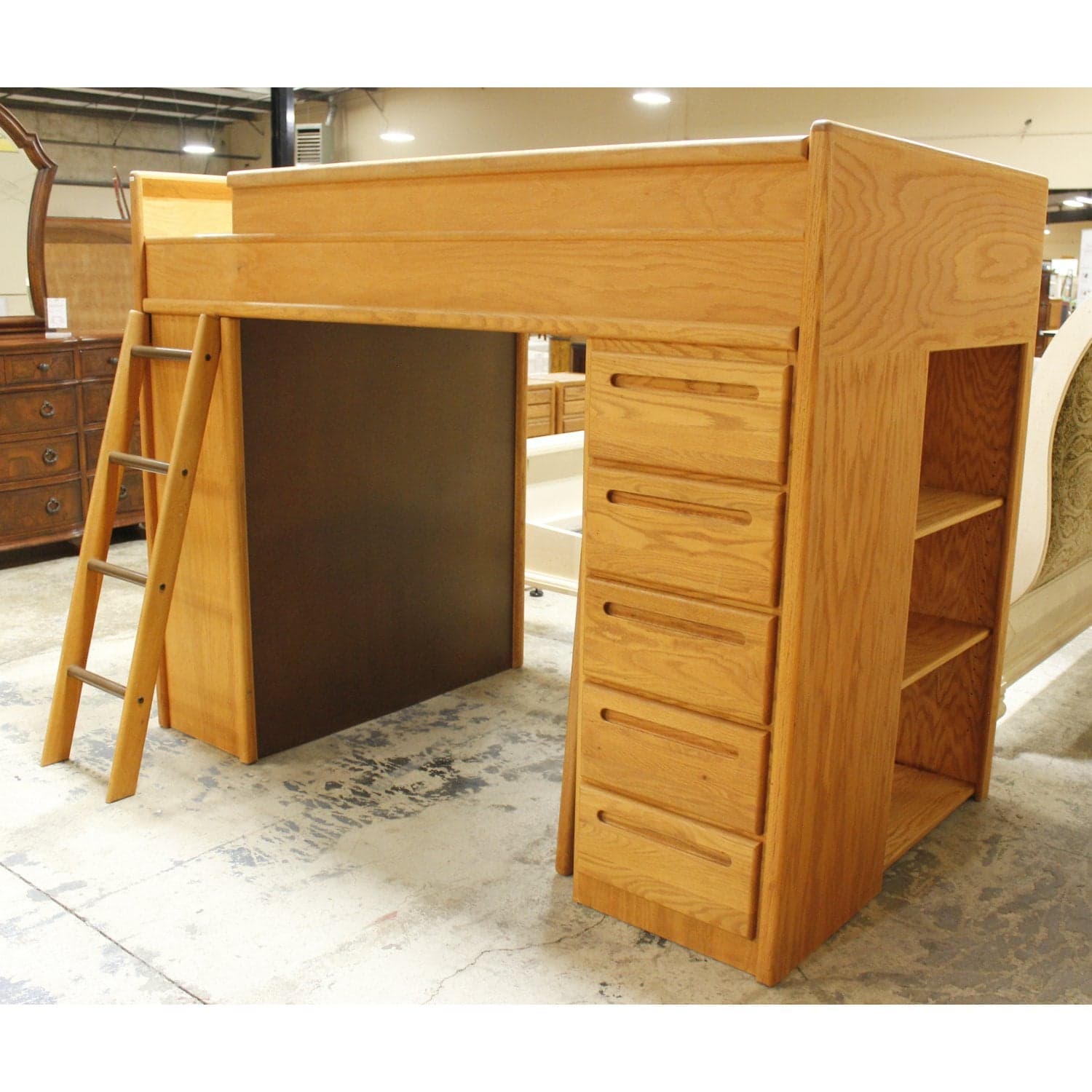 Oak Loft Bunk Bed w/Desk & Chair - Thumbnail 7