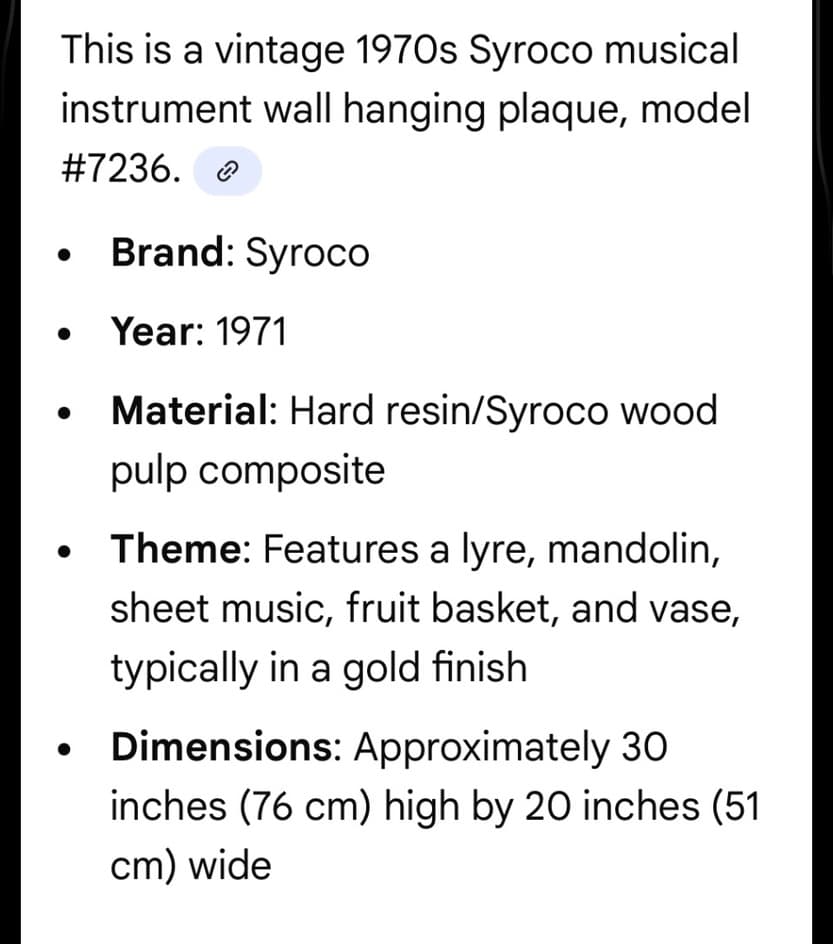 Vintage Musical Wall Art Plaque with Instruments and Sheet Music - Thumbnail 9