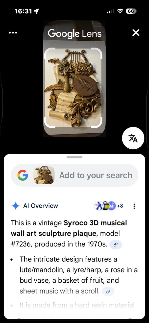 Vintage Musical Wall Art Plaque with Instruments and Sheet Music - Thumbnail 6