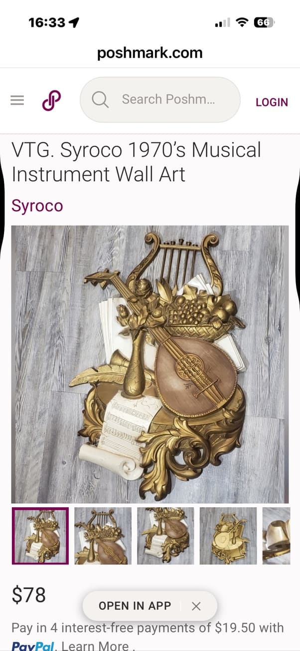 Vintage Musical Wall Art Plaque with Instruments and Sheet Music - Image 1