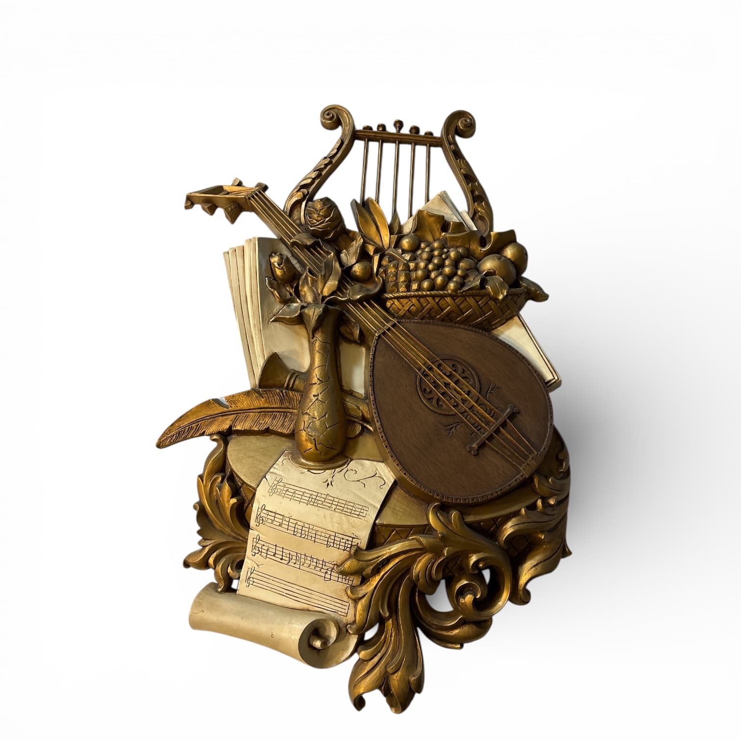 Vintage Musical Wall Art Plaque with Instruments and Sheet Music - Thumbnail 4