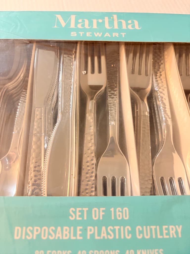 Martha Stewart Disposable Silverware Set for Weddings & Events - Image 1