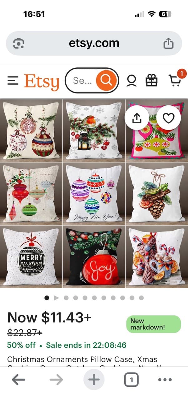 Christmas Pillow Case Set - 4 Designs - Holiday Decor - Thumbnail 6