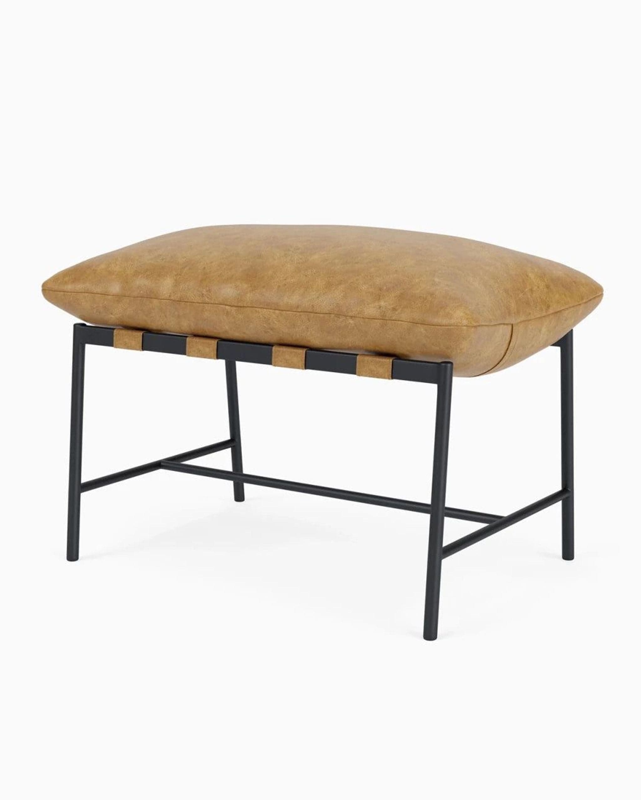Denver Modern Vail Ottoman in Sunflower Leather