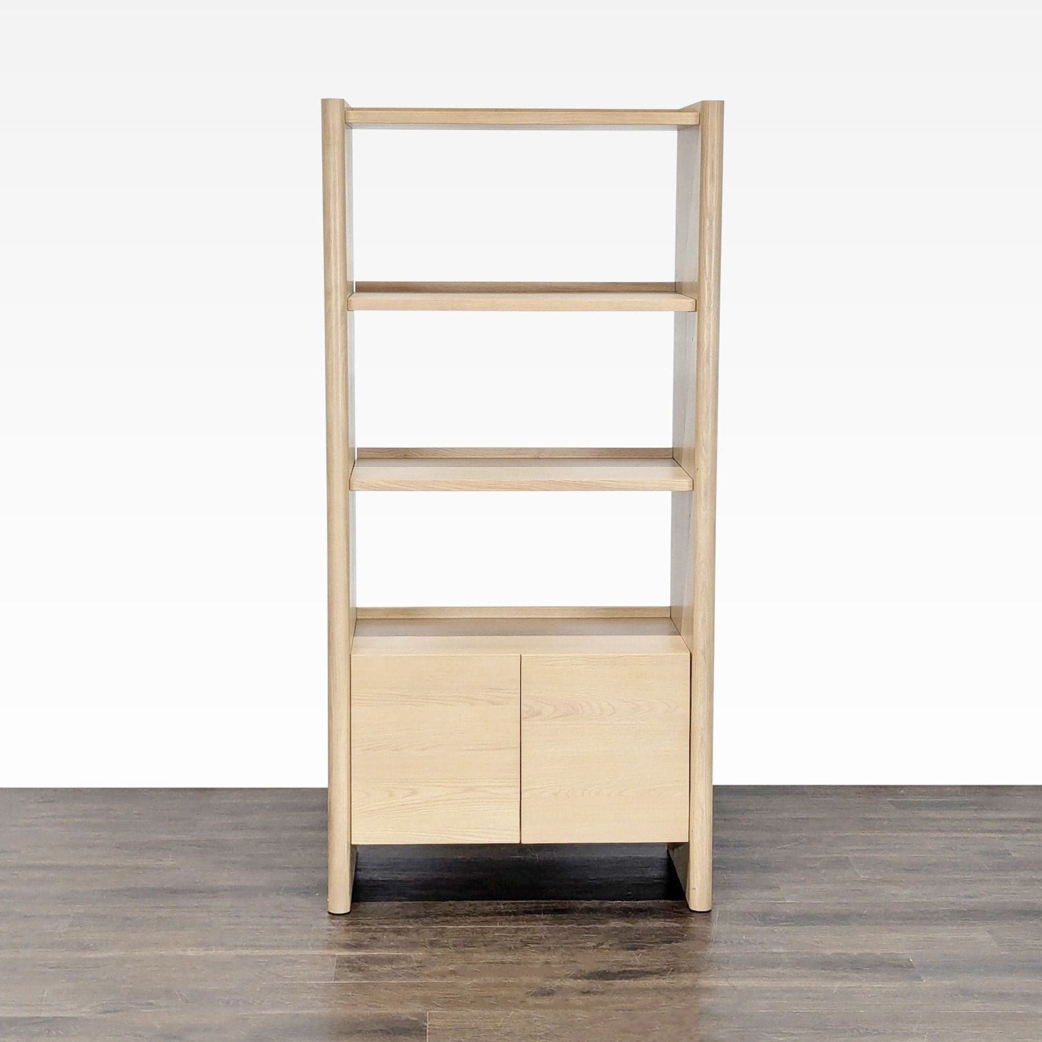 Article Modern Light Wood Bookshelf with Cabinet Storage - Image 1