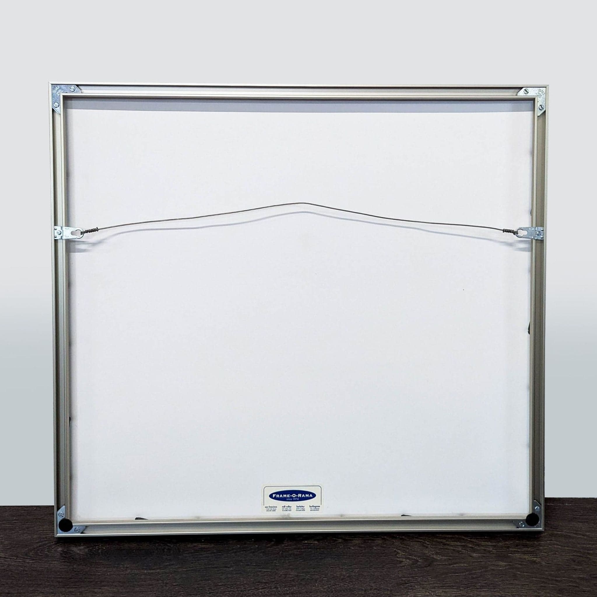 Framed Minimalist Japanese Wave Print on Silk Paper - Thumbnail 3