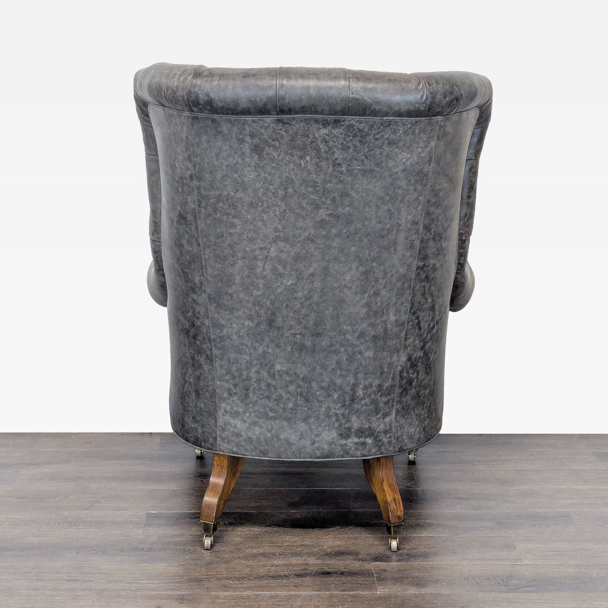 Lillian August Tufted Leather & Fabric Club Chair - Thumbnail 7