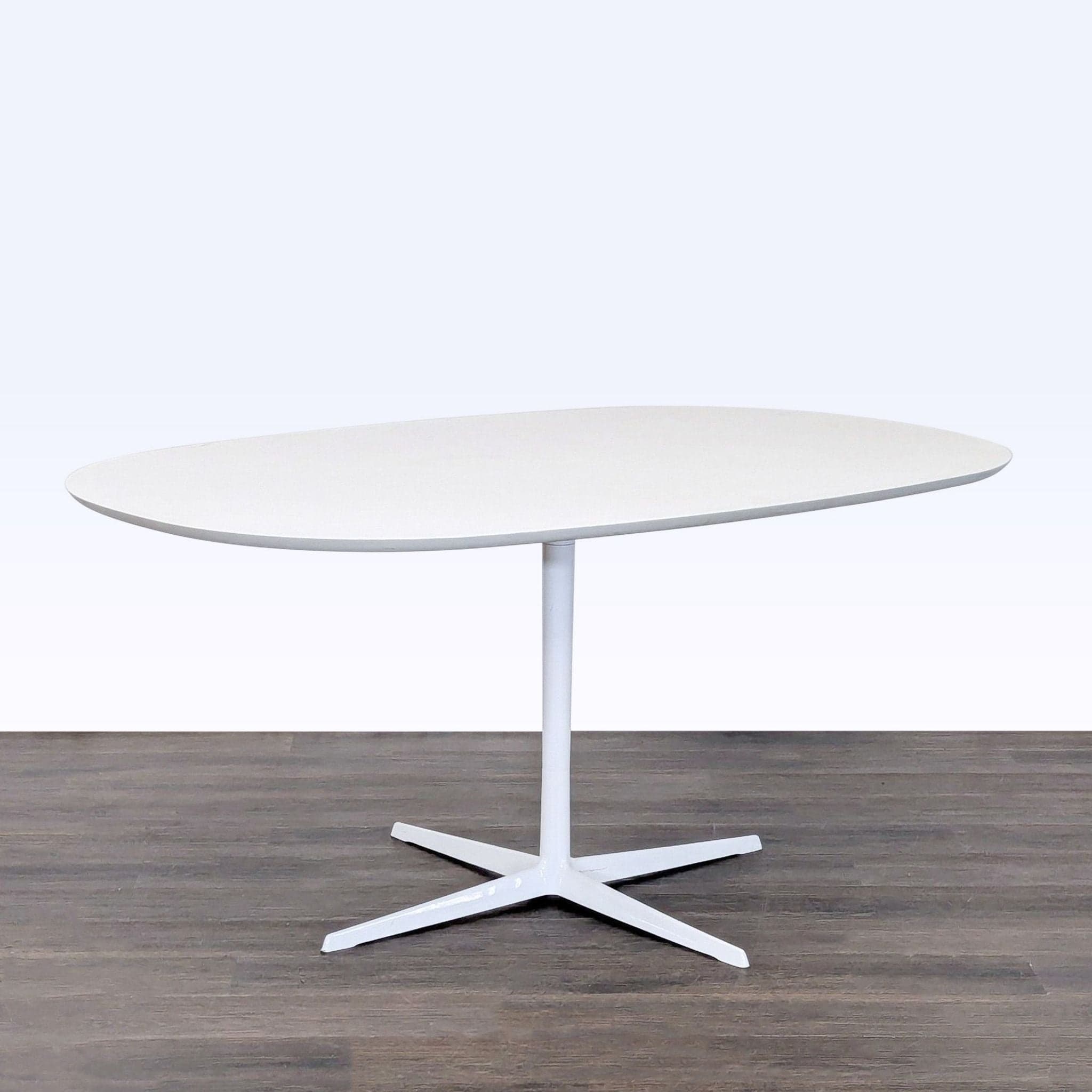 Eames Eolo Modern White Dining Set with Oval Table and 4 Eiffel Chairs - Thumbnail 3