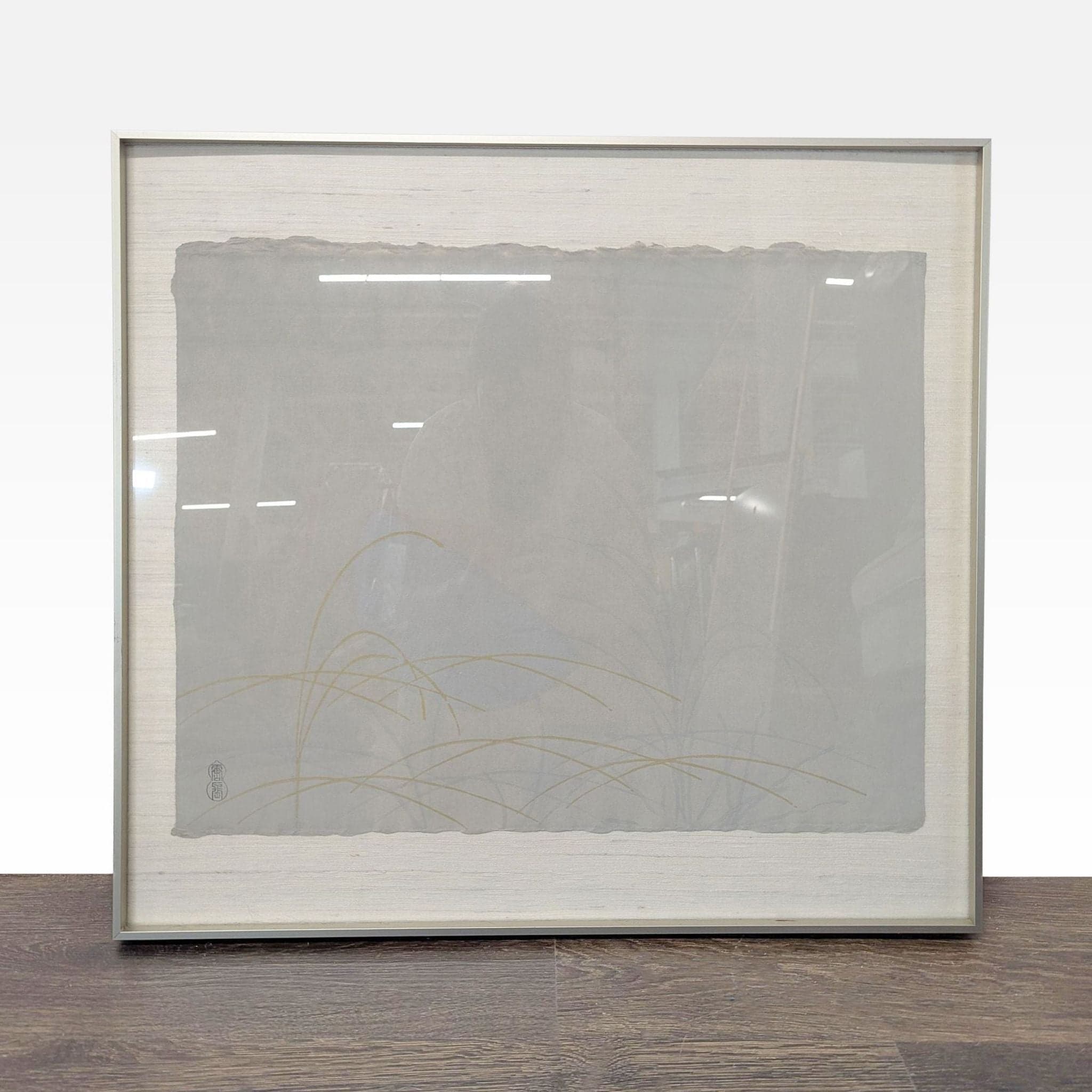 Framed Japanese Grass Print on Handmade Paper - Image 1
