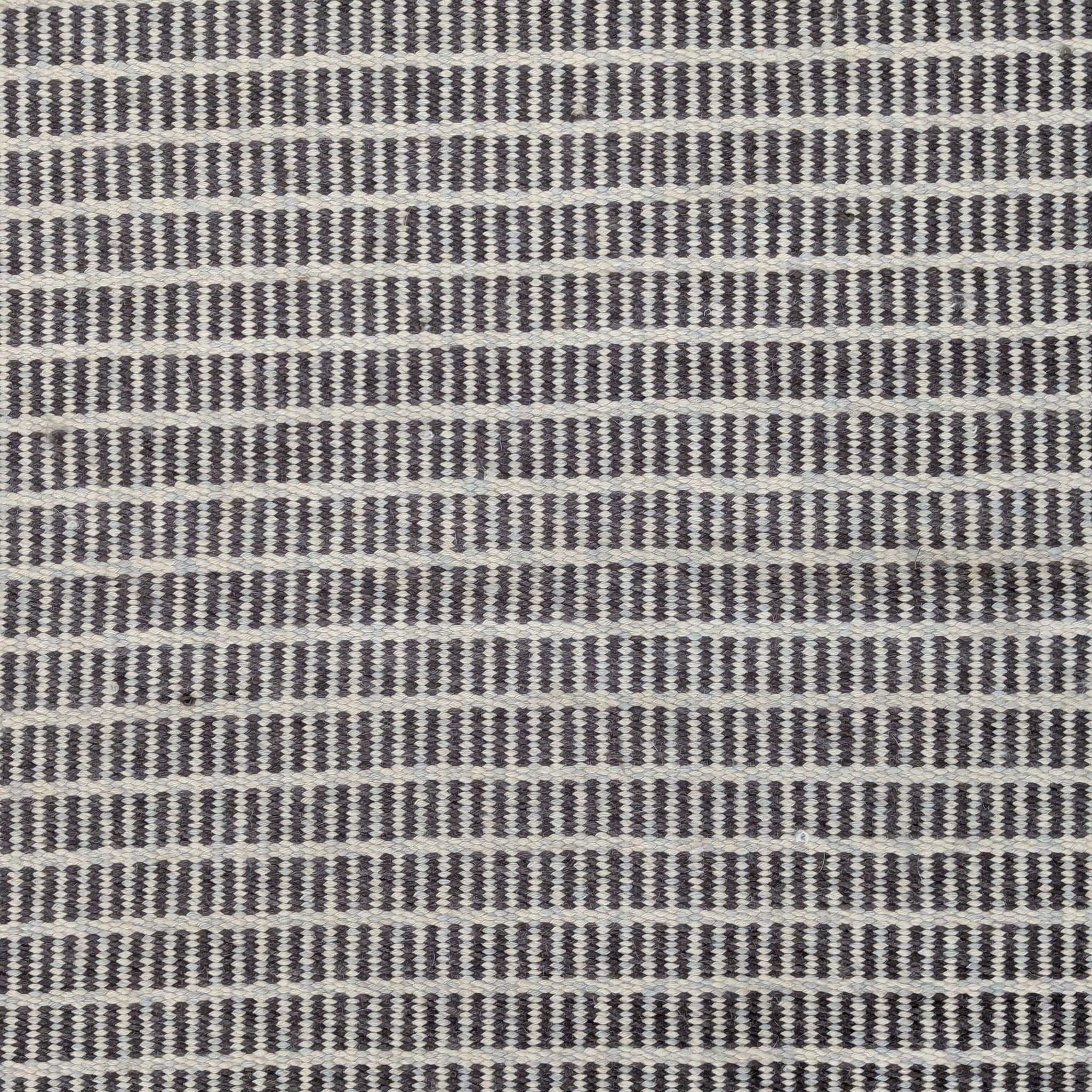 Extra Large Modern Black and White Striped19’3” x 16’2” Flatweave Wool Rug - Image 1