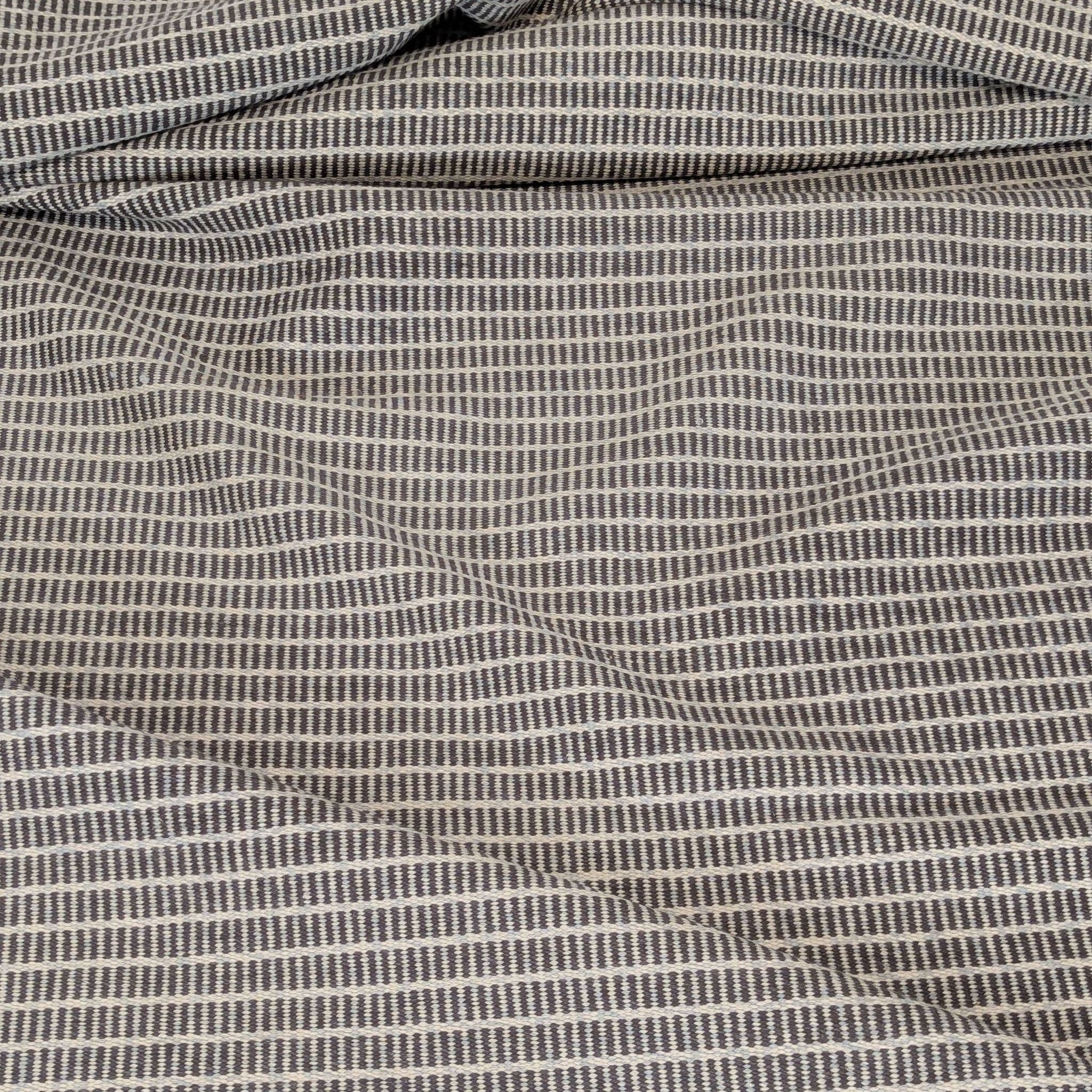 Extra Large Modern Black and White Striped19’3” x 16’2” Flatweave Wool Rug - Thumbnail 4