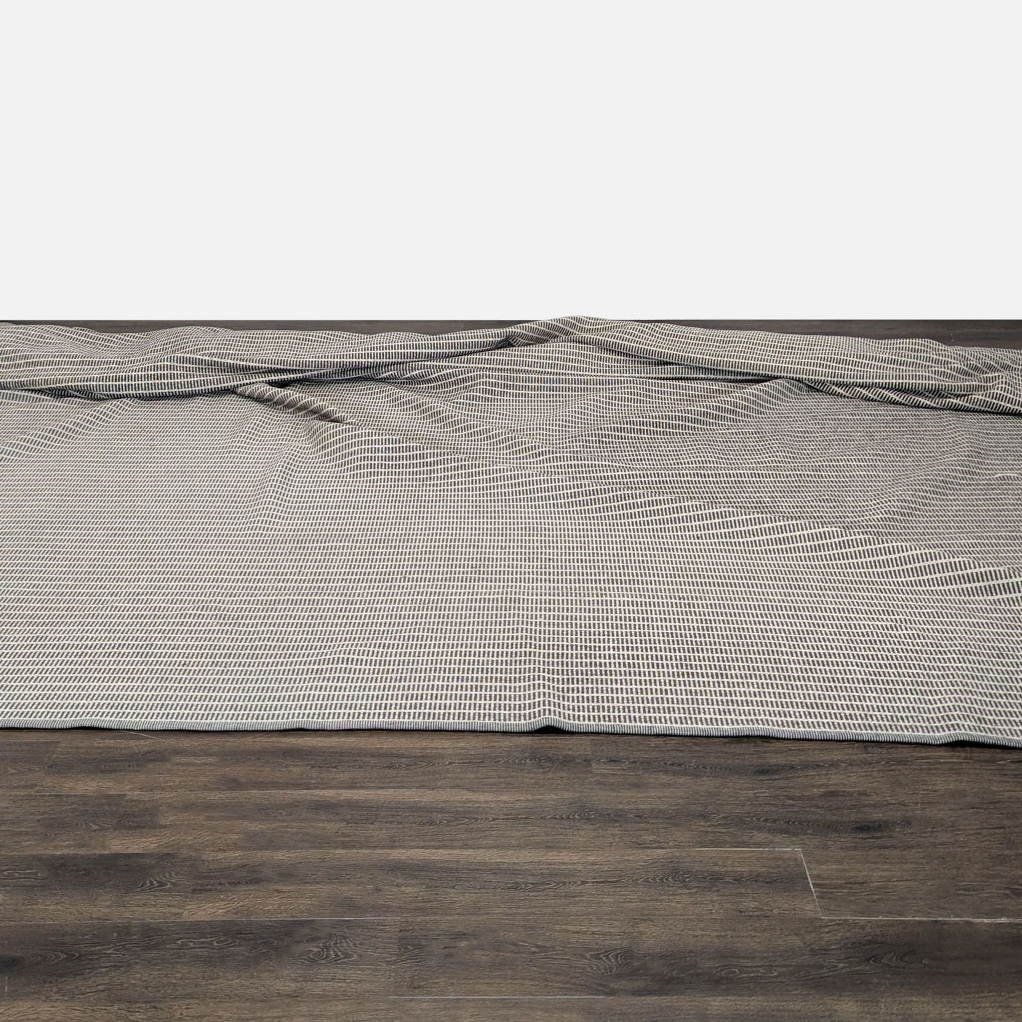 Extra Large Modern Black and White Striped19’3” x 16’2” Flatweave Wool Rug - Thumbnail 6