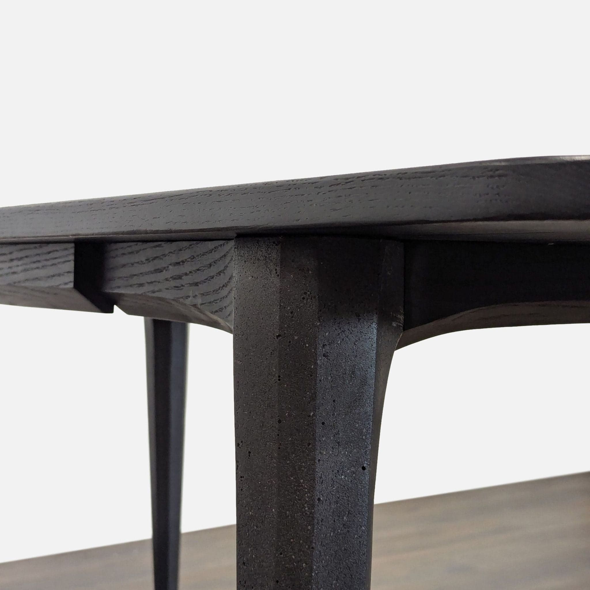Modern Black Wood Desk with Clean Lines and Raised Edge - Thumbnail 7