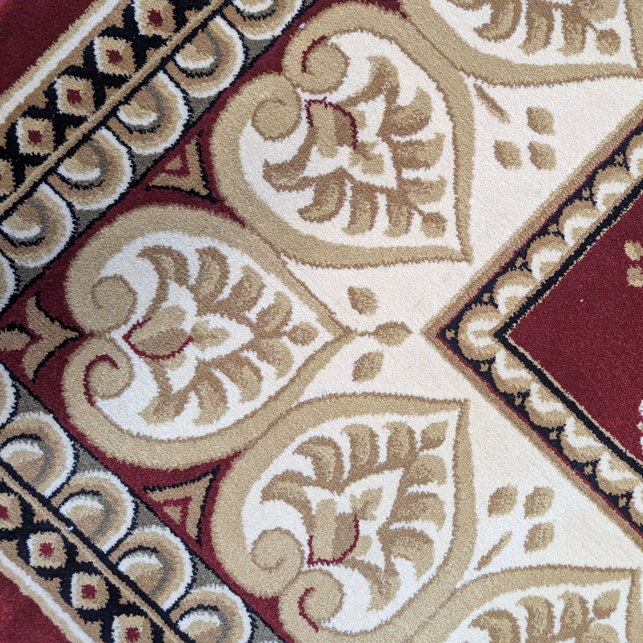 Red Fleur De Lis Sapphire Collection Rug, 7'10" x 11'2" - Thumbnail 6