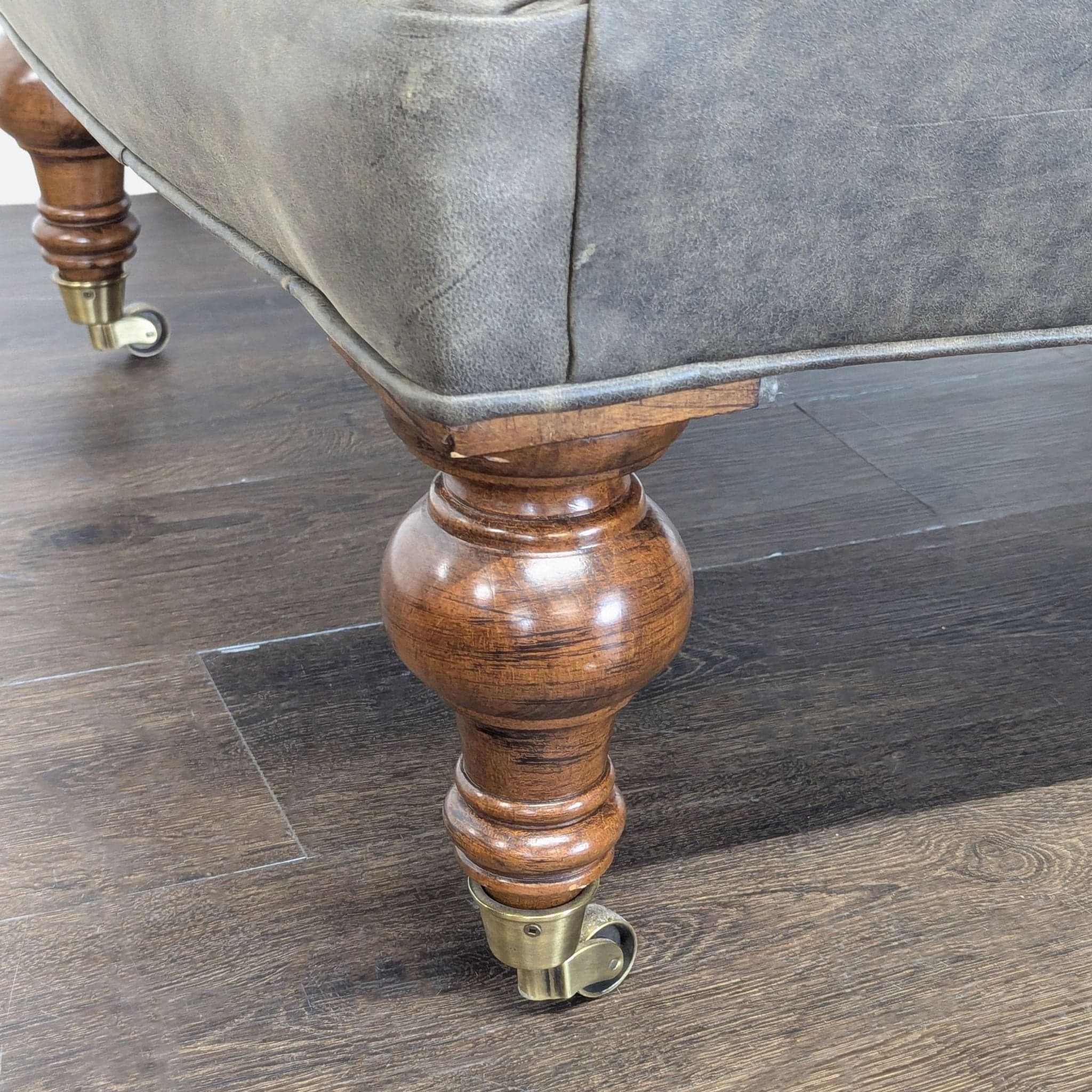 Lillian August Tufted Leather & Fabric Club Chair - Thumbnail 4