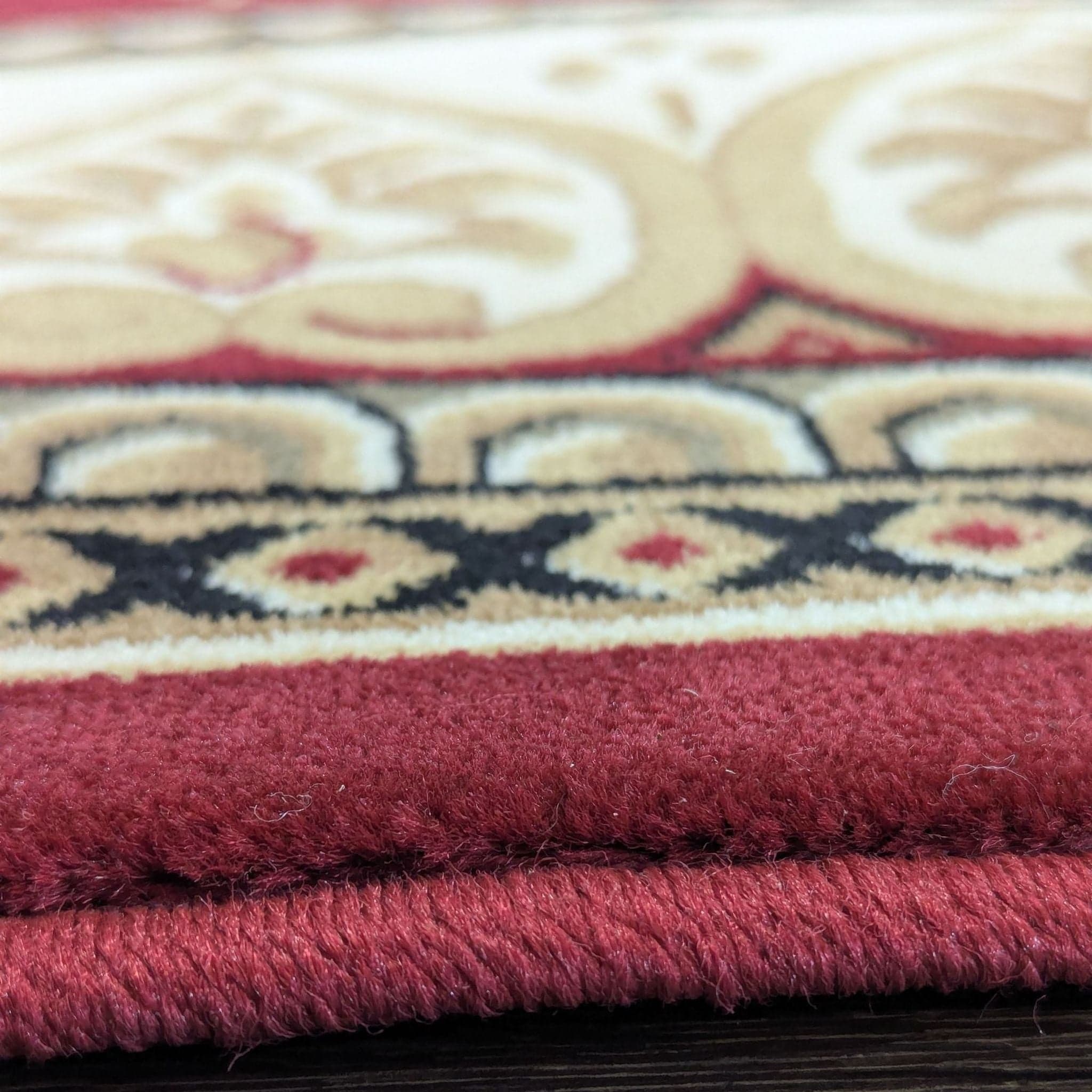 Red Fleur De Lis Sapphire Collection Rug, 7'10" x 11'2" - Thumbnail 3